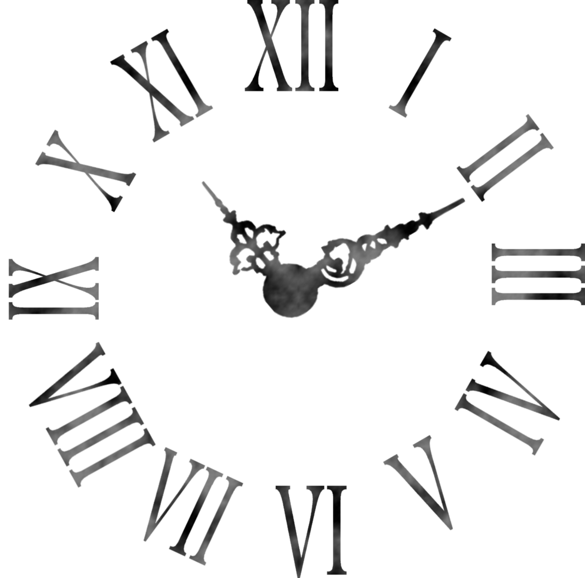 Roman Numeral Clock Clip Art