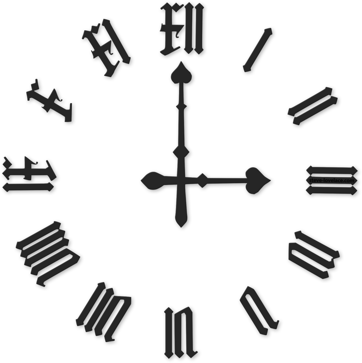 clipart clock roman numerals