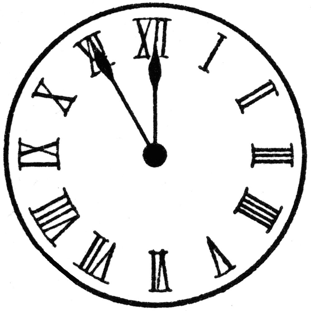 clocks clipart roman numerals