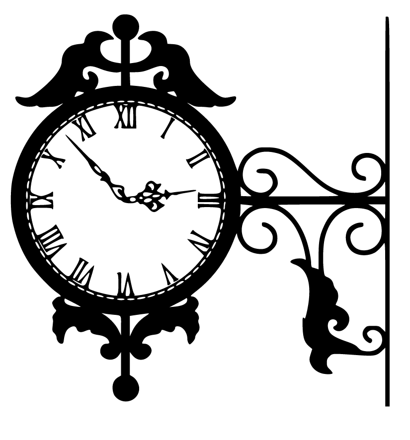 clipart clock silhouette