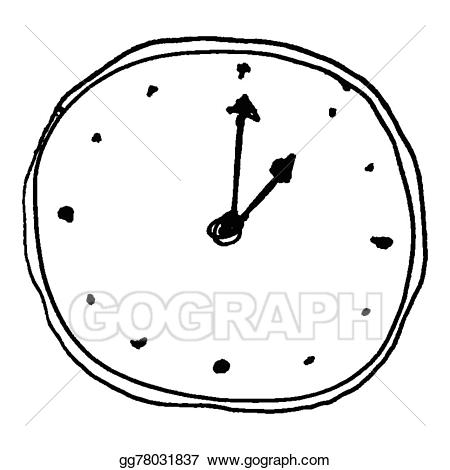 Vector drawing of a. Clipart clock sketch