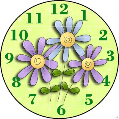 clocks clipart flower