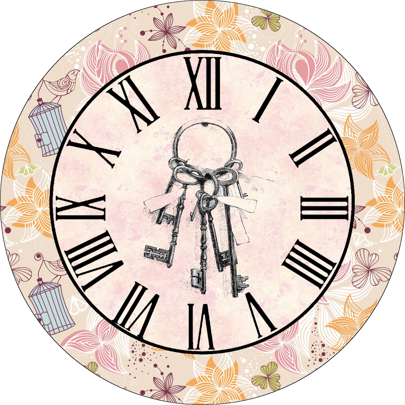 steampunk clipart large clock