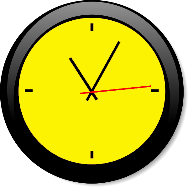 clipart clock yellow