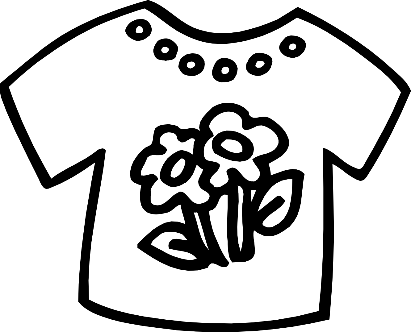 clipart clothes black and white