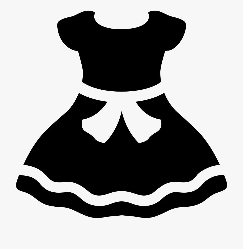 Clothes black and white. Emoji clipart dress