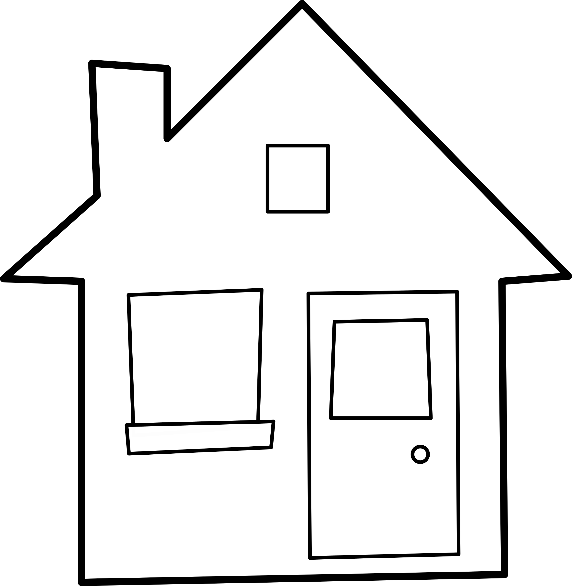 House drawing outline of. Clipart clothes home