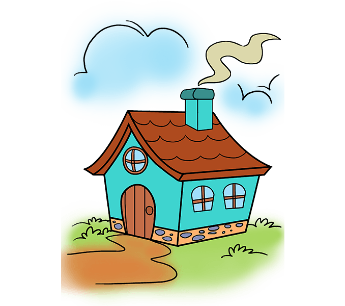 Mansion clipart easy cartoon. How to draw a