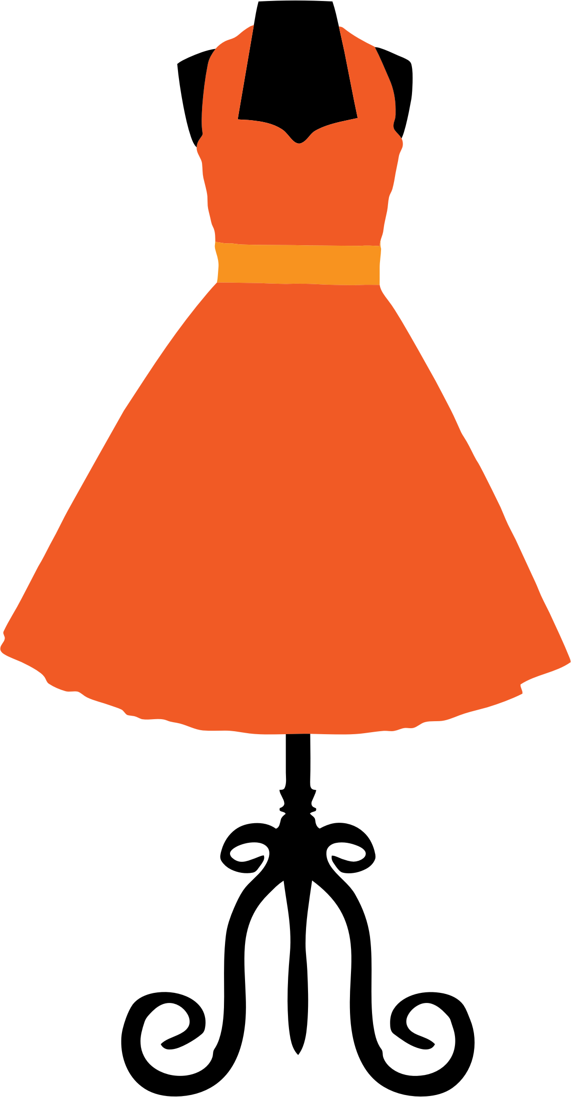  s vintage dress. Clipart clothes icon