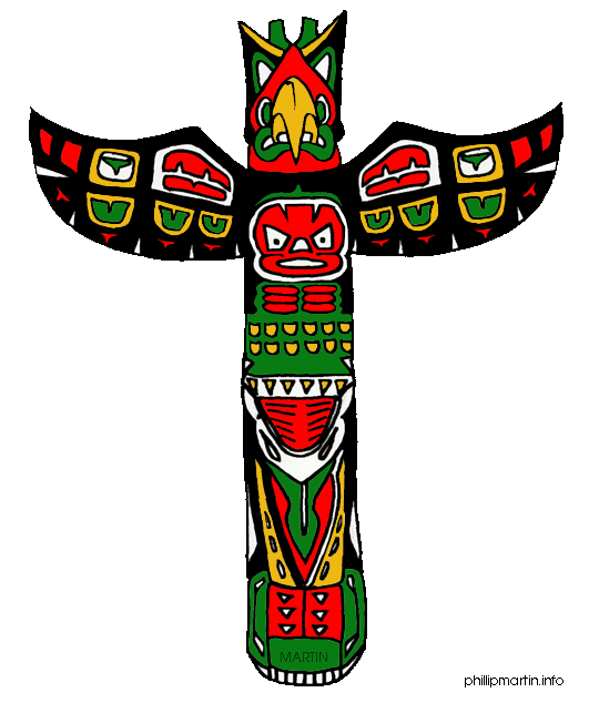 Clipart clothes native american. Totem poles free art