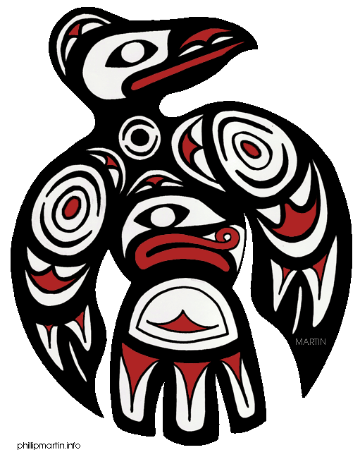 Pacific northwest raven art. Salmon clipart aboriginal symbol