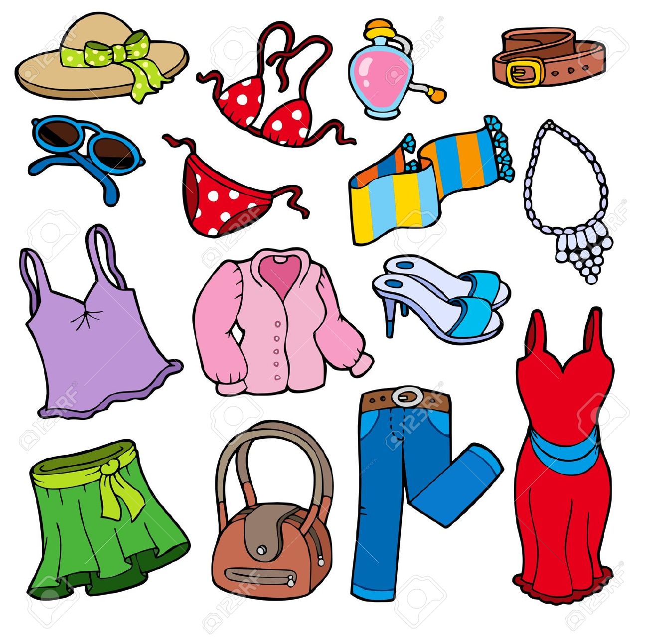 clipart spring clothing