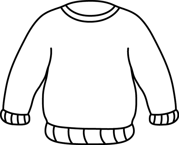 Black and white clip. Clothes clipart sweater