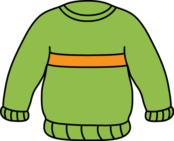 Clothes clipart sweater. Green and orange sweaters