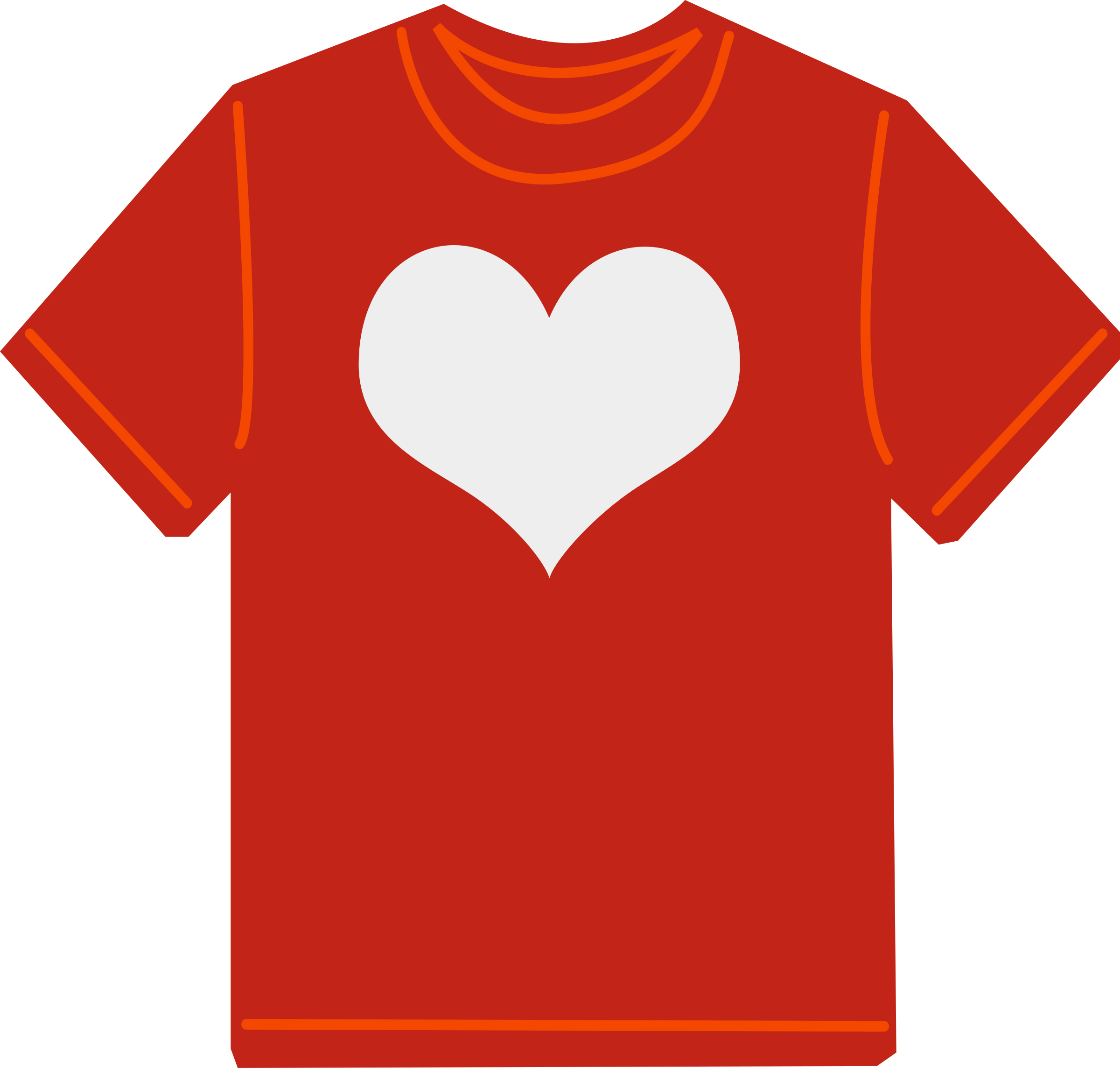 Red t big image. Shirt clipart top
