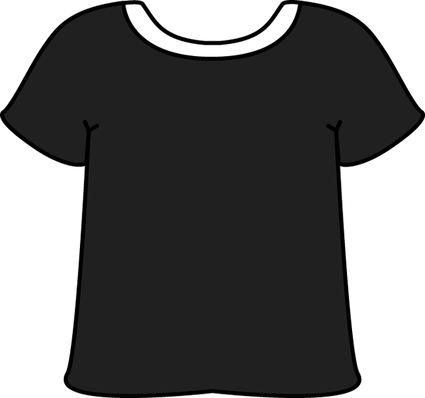 Black with white collar. Pants clipart tshirt