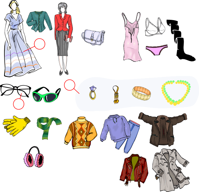 Clipart clothes vocabulary. Women s clothing pictures