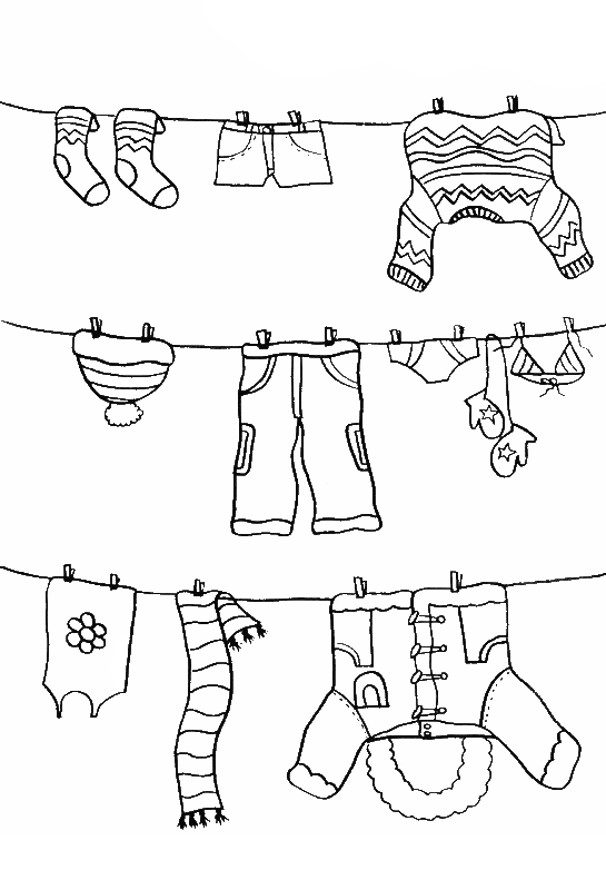 Clipart clothes worksheet. Pictures color the winter