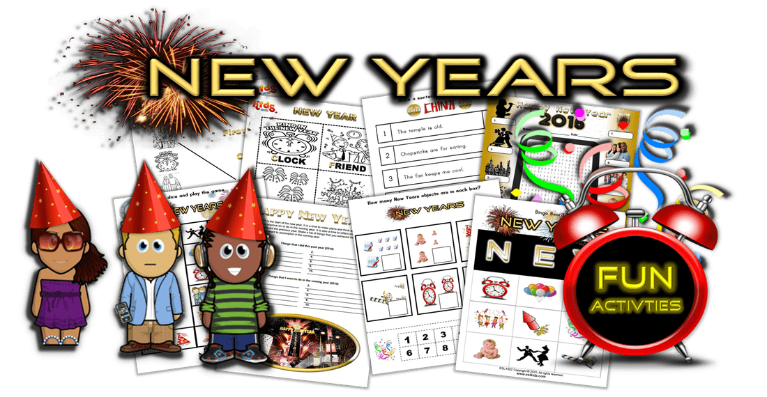 New years activities games. Clipart clothes worksheet