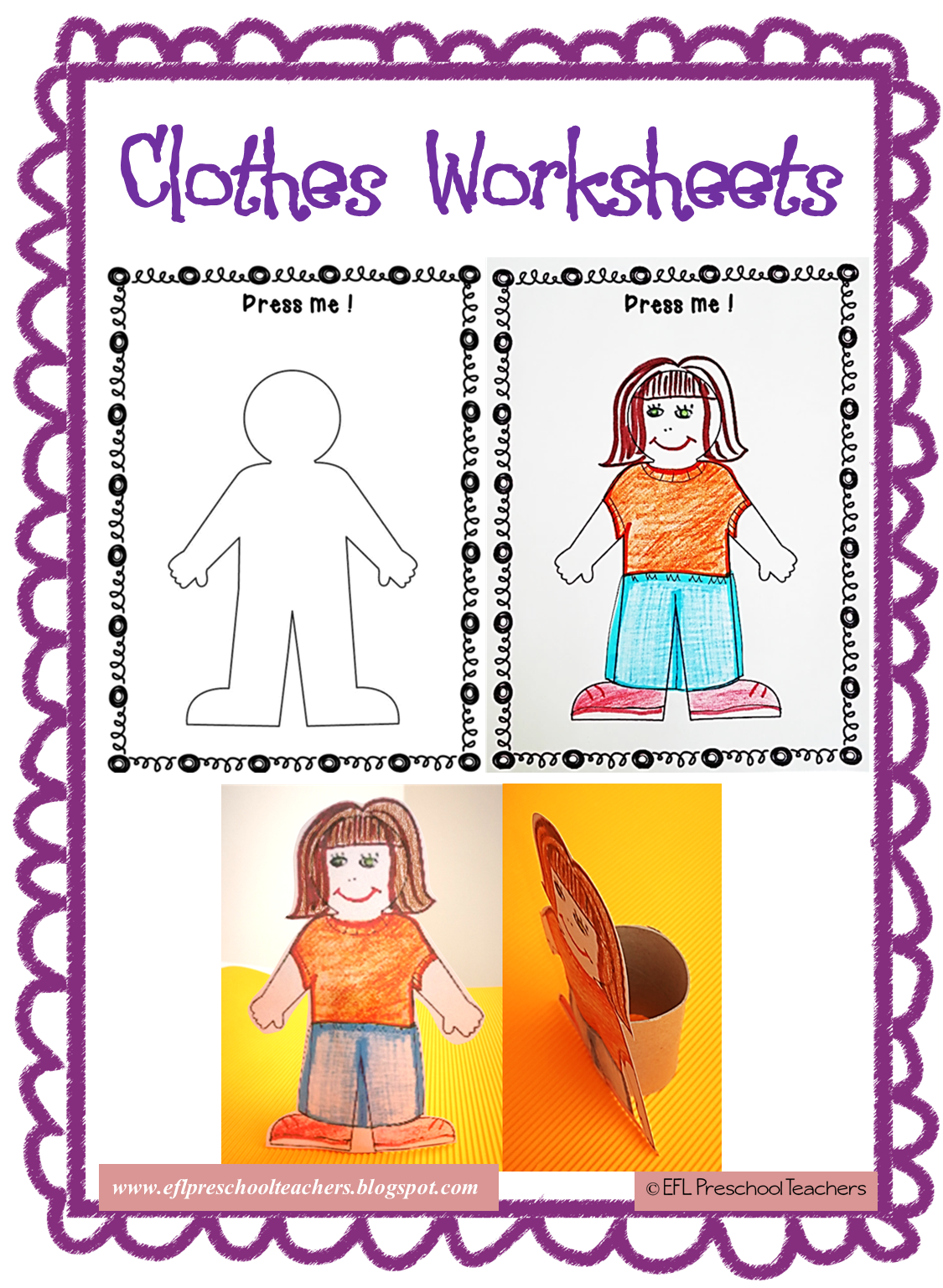Clipart clothes worksheet. Esl efl preschool teachers
