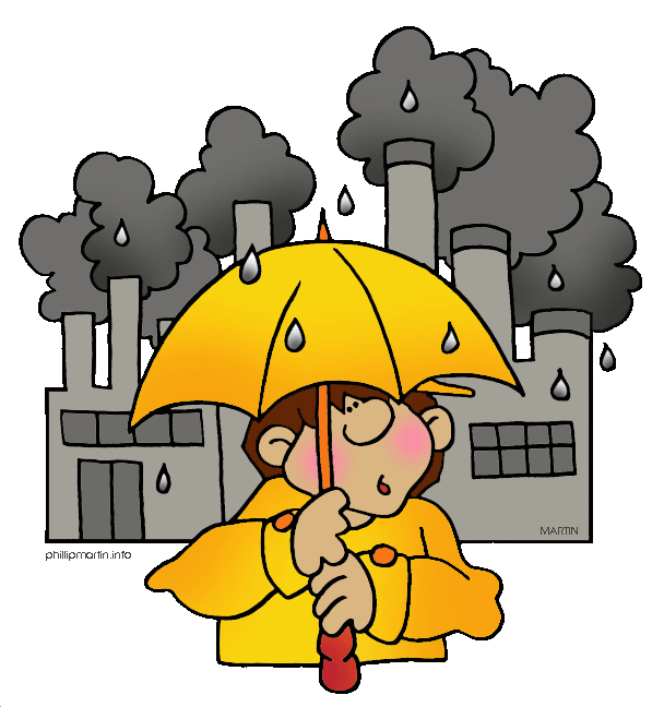 This shows acid rain. Factory clipart atmospheric pollution