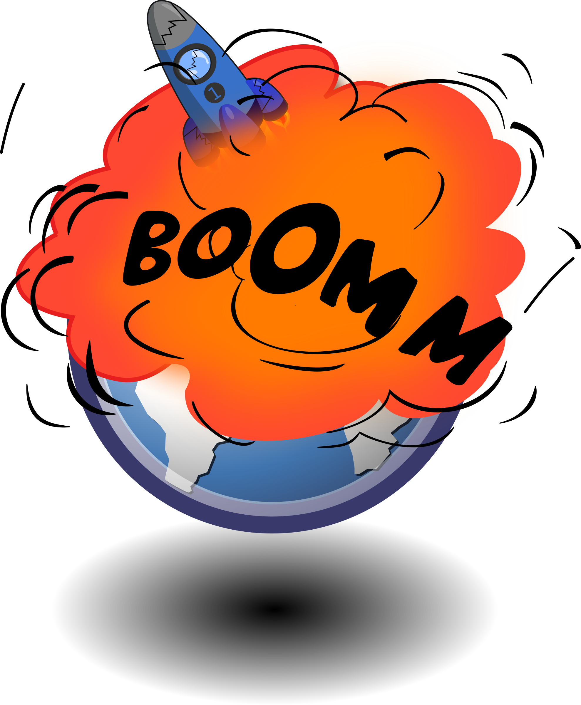 Earth explosion pencil and. Clipart rocket bomb