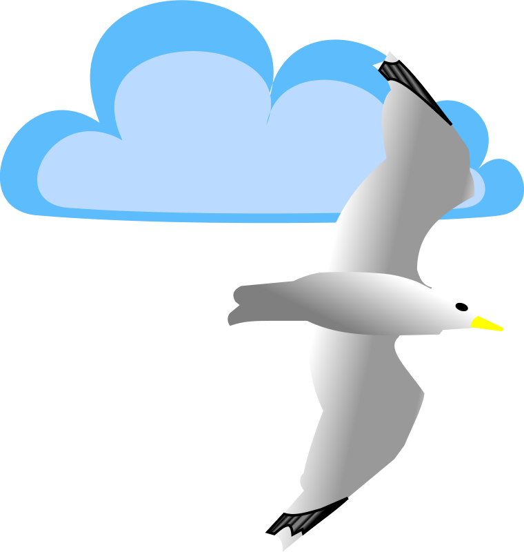clipart cloud bird