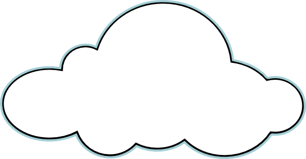 clipart cloud black and white