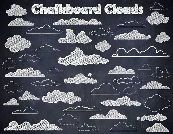 cloud clipart chalkboard