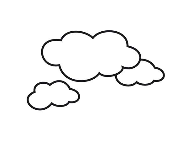 clouds clipart colouring page