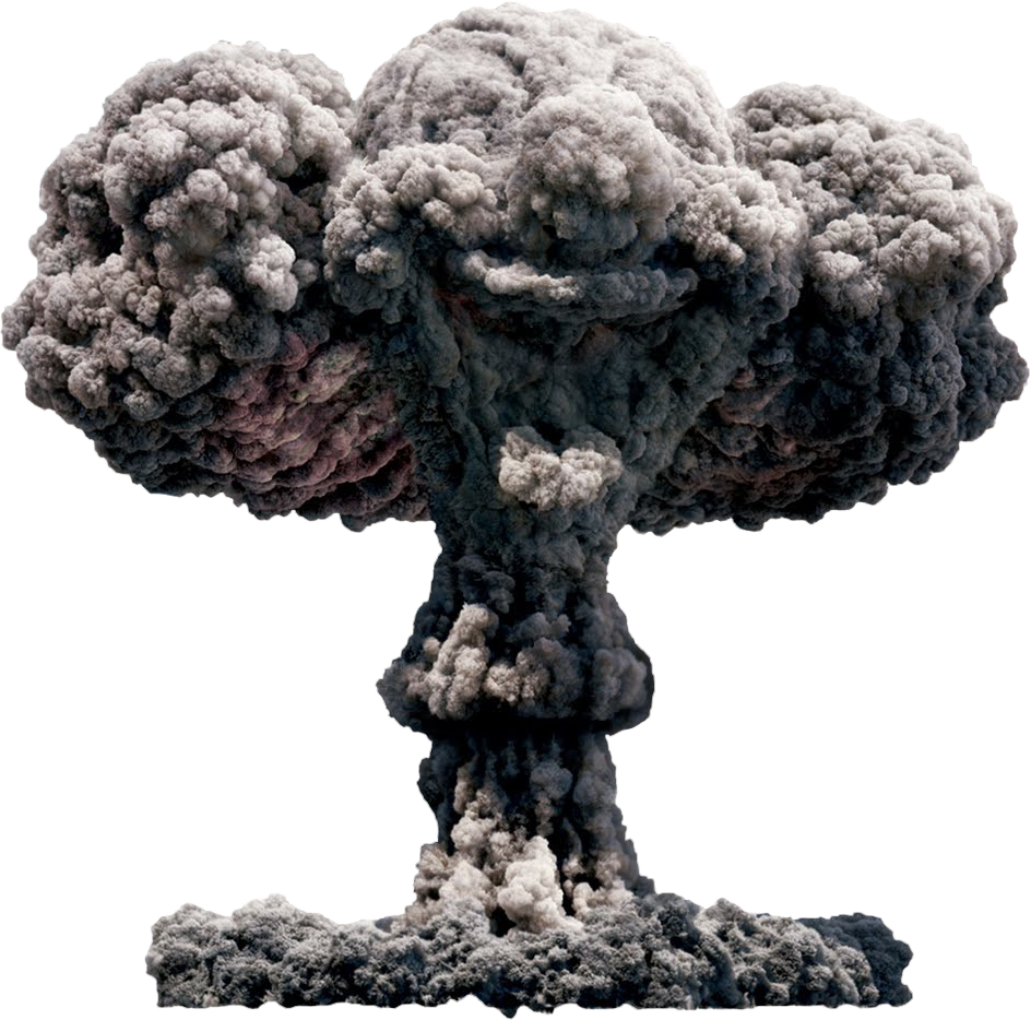 Nuke clipart mushroom. Big explosion with fire