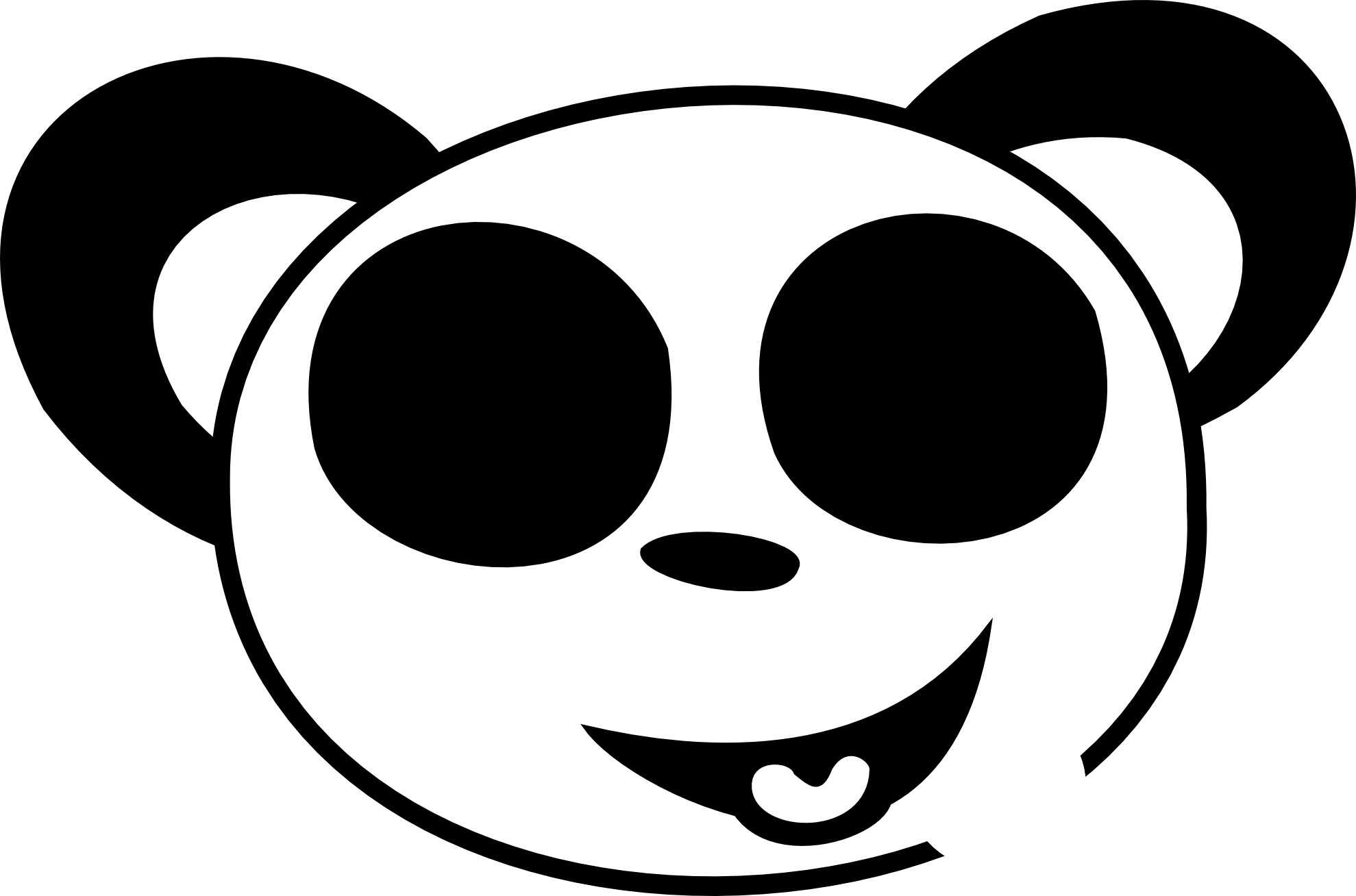  happy face clip. Panda clipart panda head