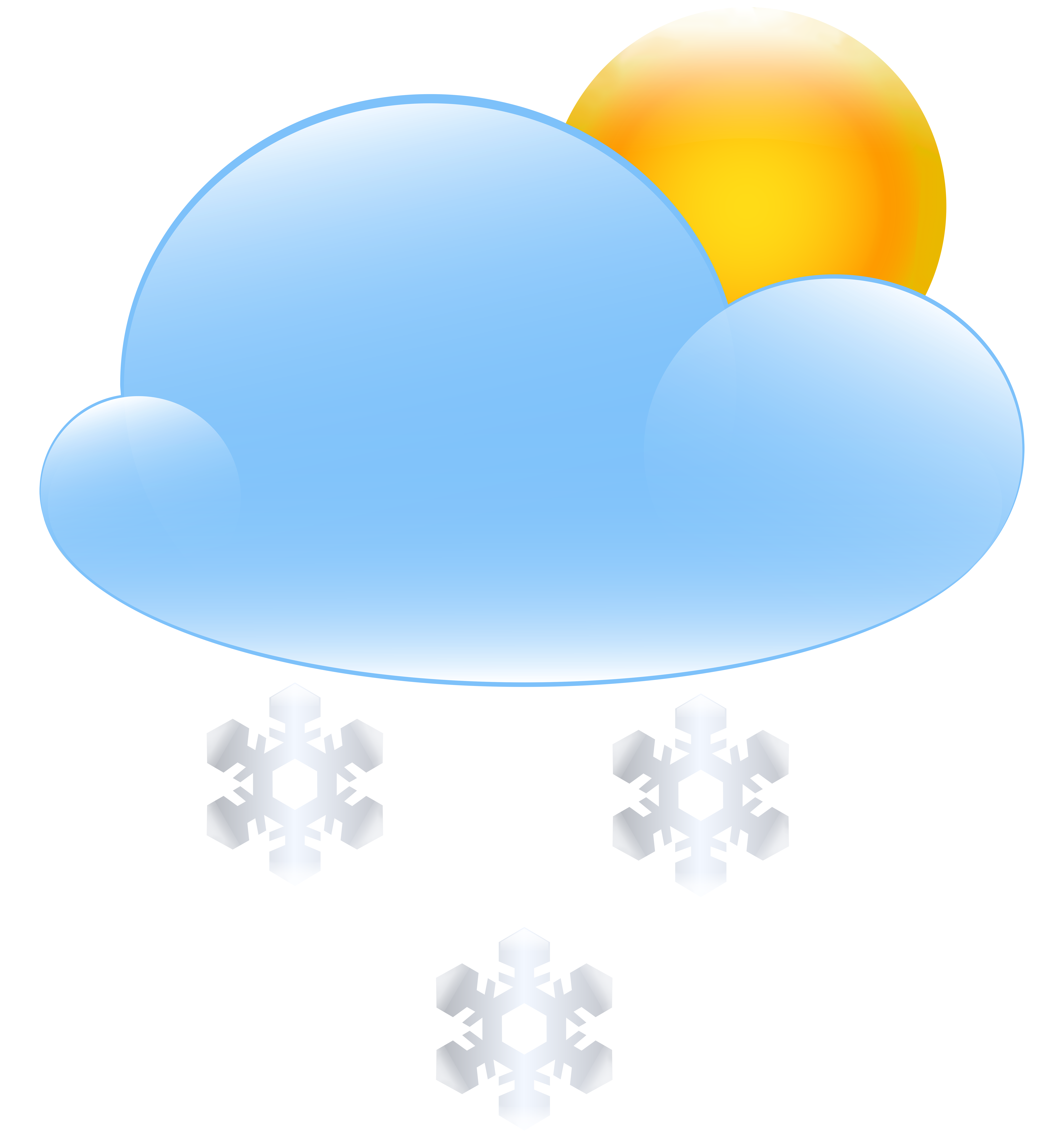 Cloud and weather icon. Clipart sun snow