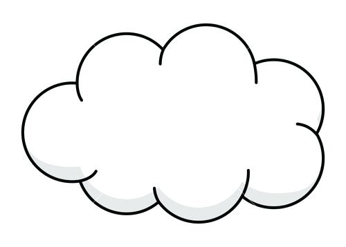 cloud clipart black and white