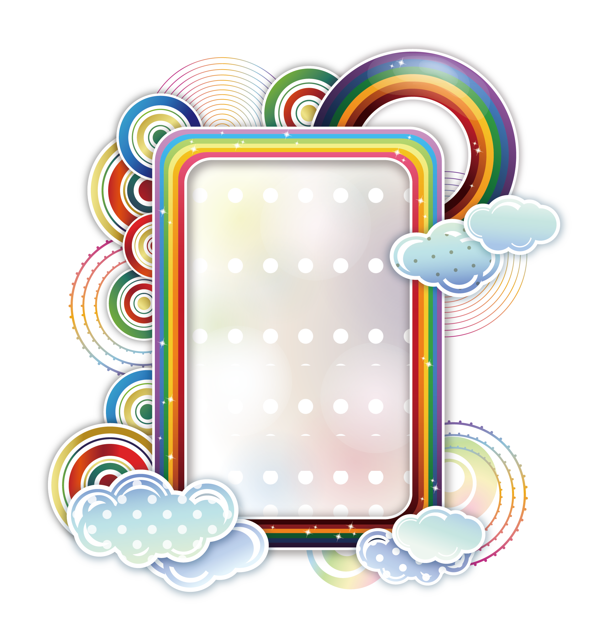And frames rainbow cloud. Pineapple clipart borders
