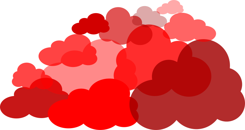clipart clouds red