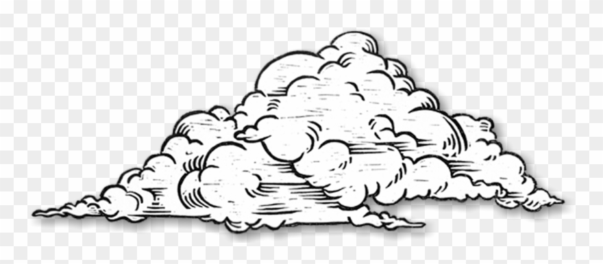 Clouds black and white. Clipart cloud sketch