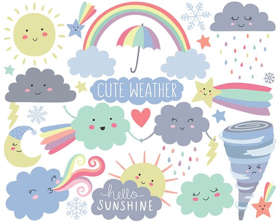 Cloud clipart spring. Weather cute 