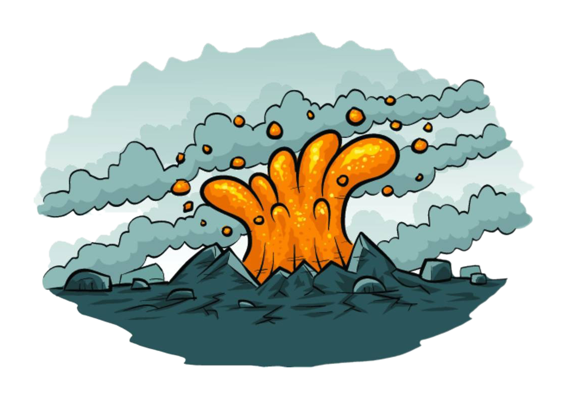 Clipart cloud volcano. Cartoon royalty free lava