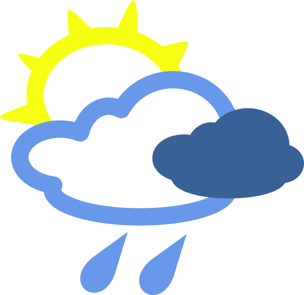 Sun and rain weather. March clipart wind