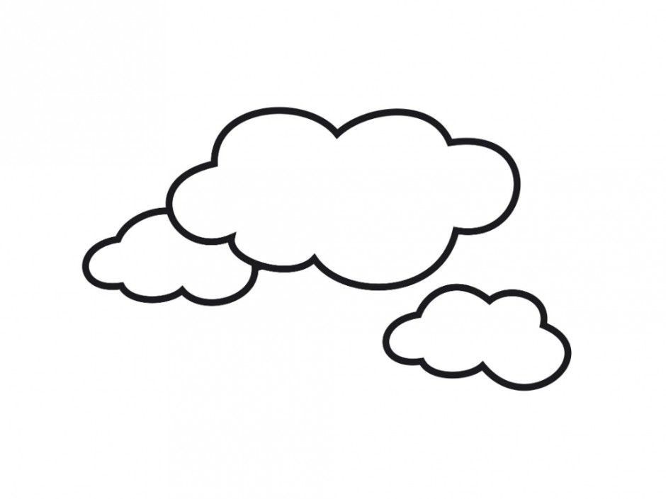 clipart clouds black and white