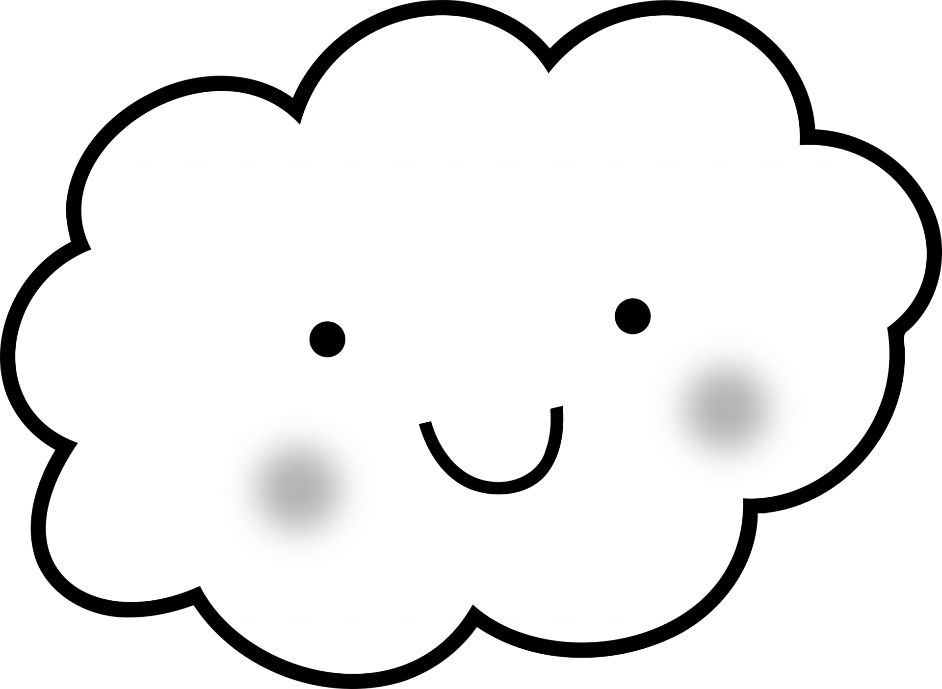 clipart clouds colouring page