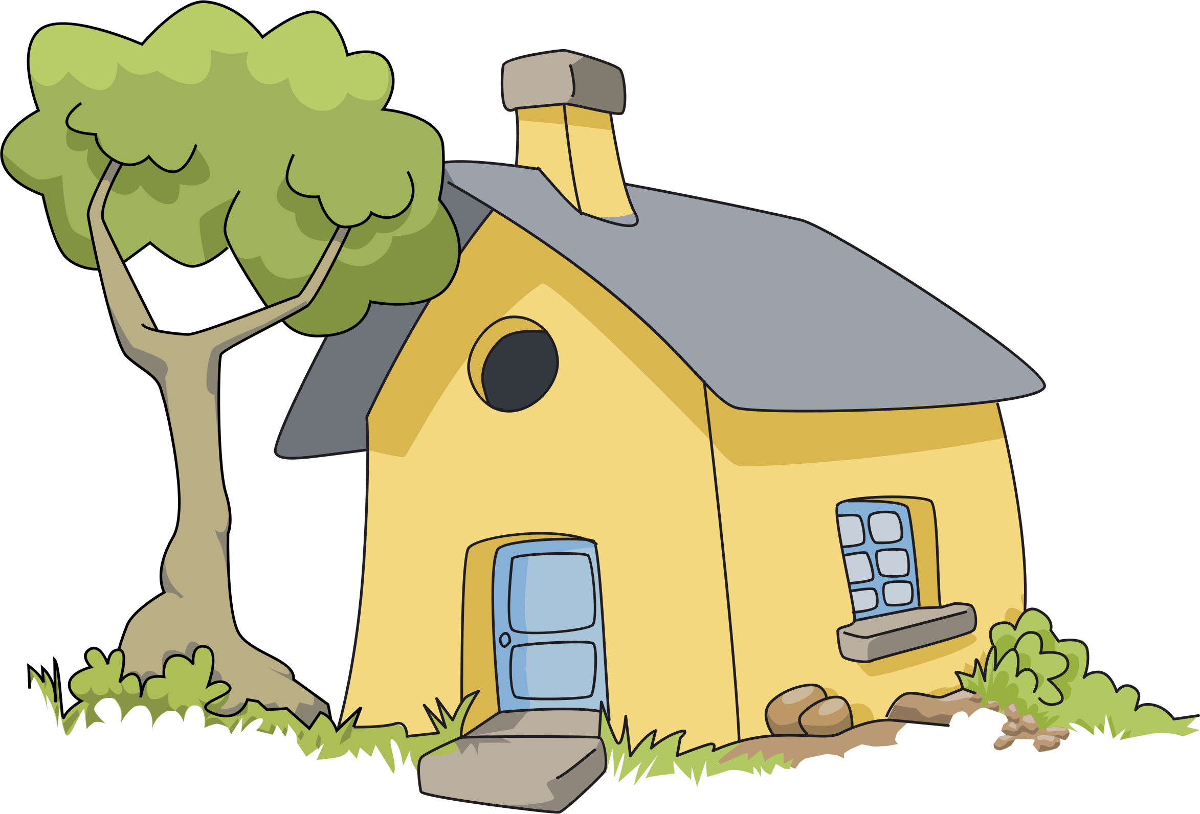 Kawaii clipart house. Of tree icons png