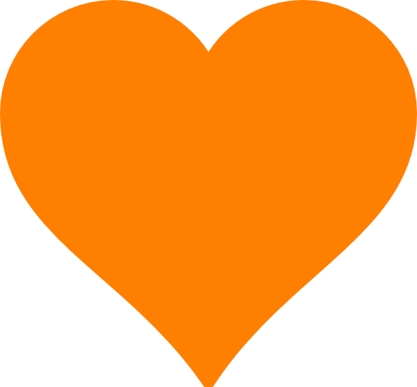 Heart clip art at. Clipart clouds orange