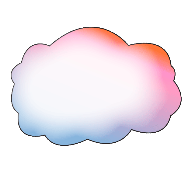 Face parts sticker by. Cloud clipart thought bubble