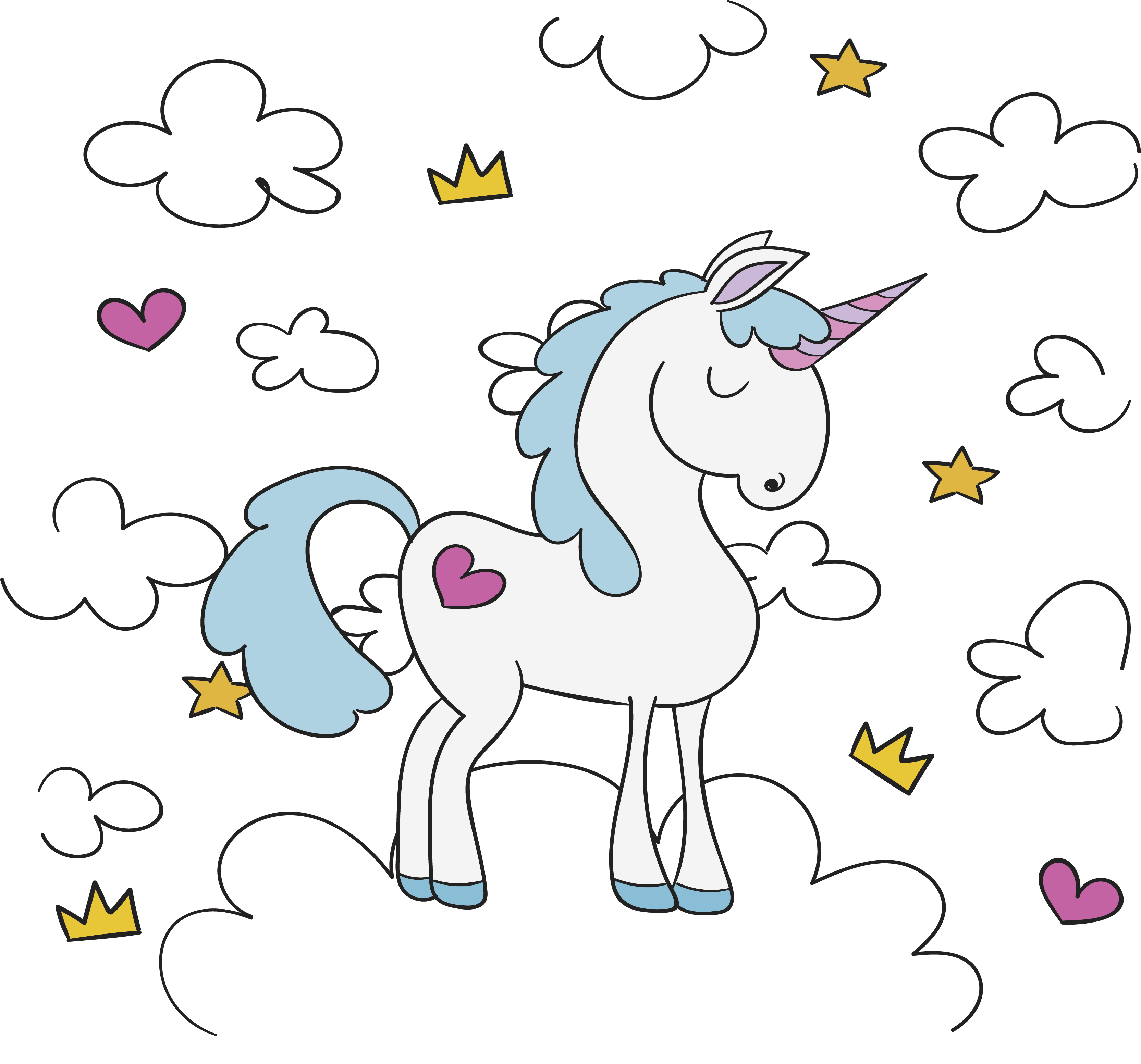 clipart clouds unicorn