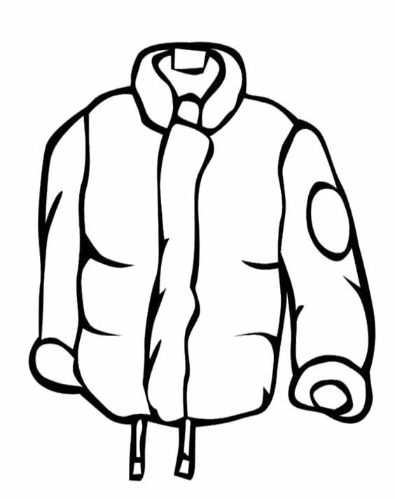 jacket clipart black and white