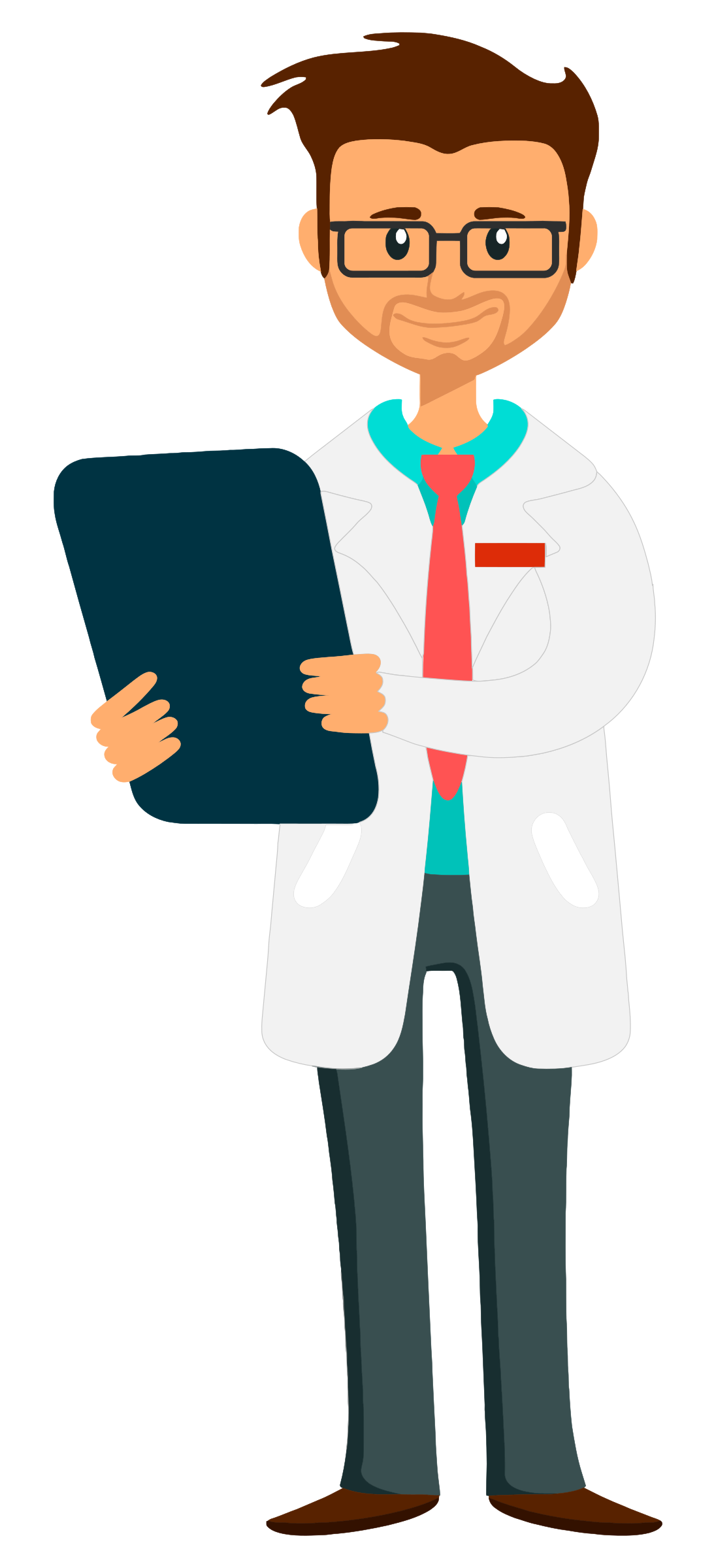 Doctors clipart physician. Doctor holding clipboard fixed