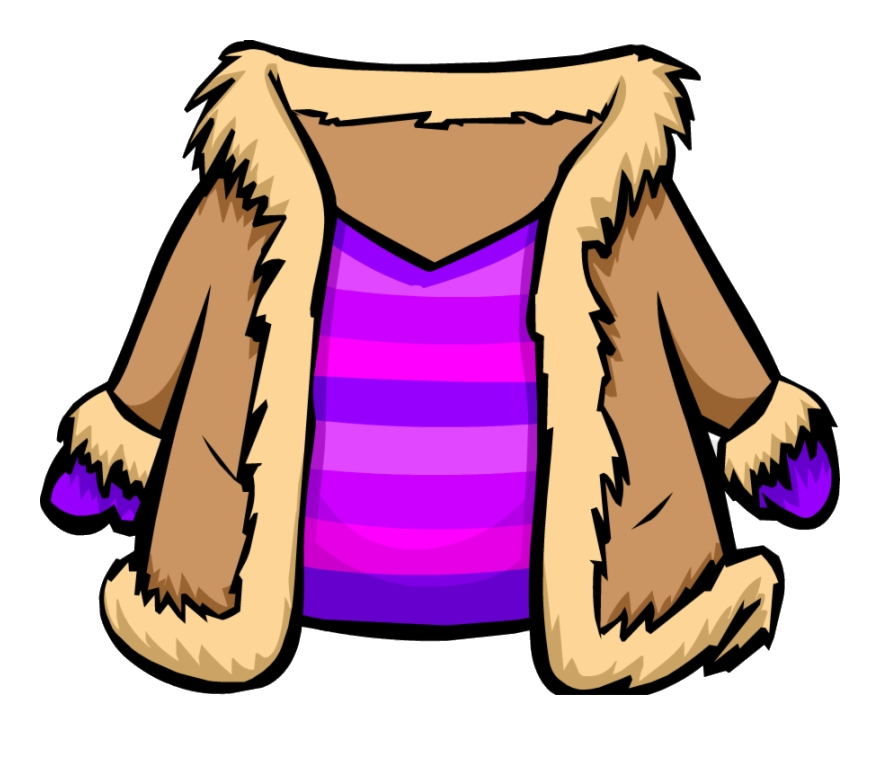 Jacket fur purple club. Coat clipart hung