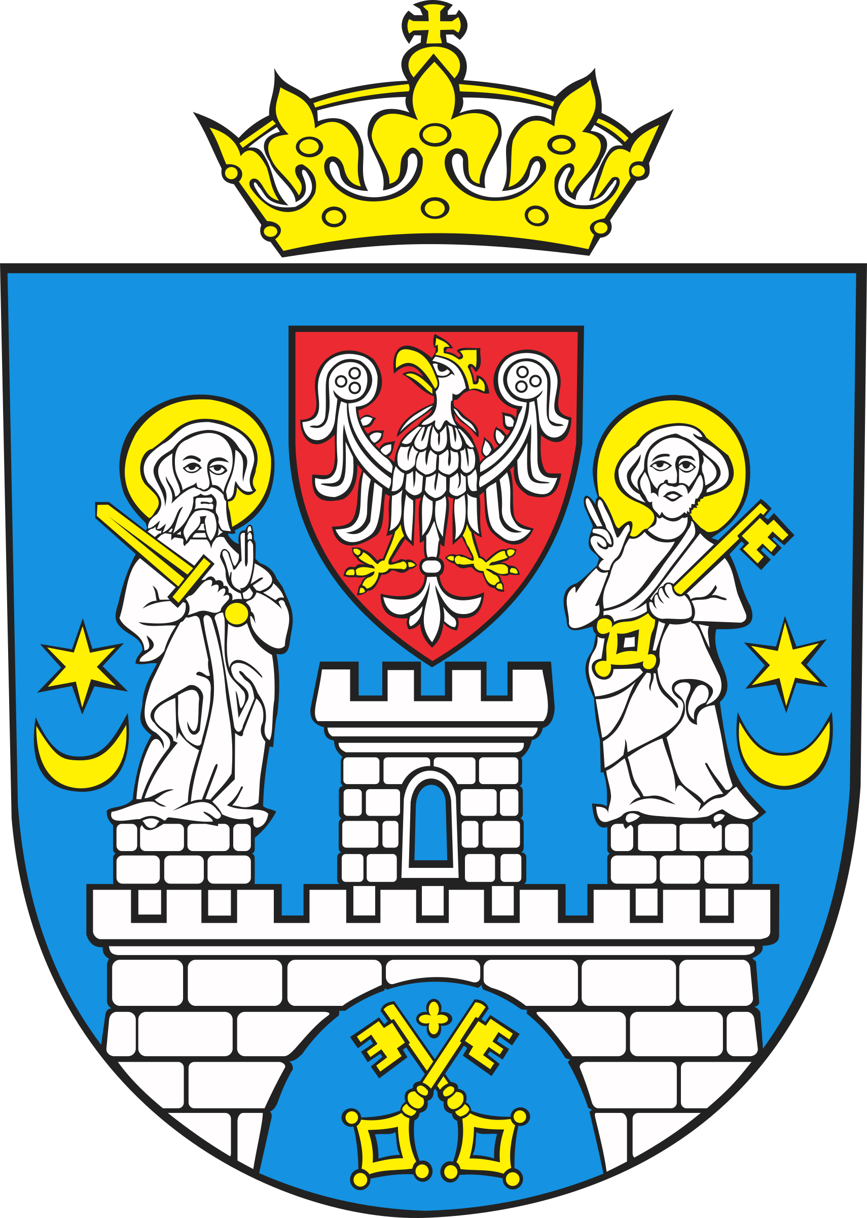Poznan coat of arms. Tower clipart heraldic